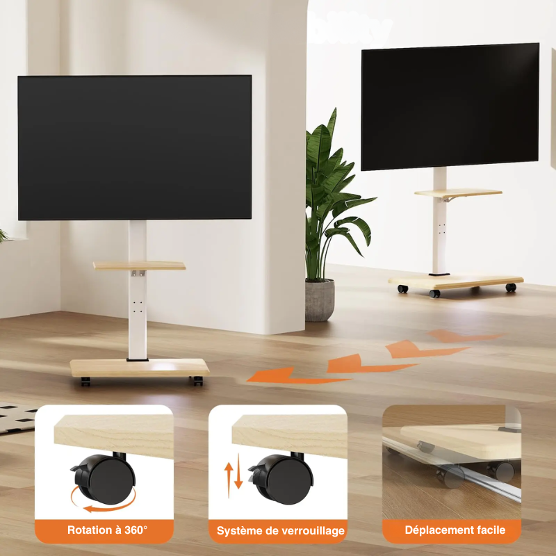 Support TV roulettes design