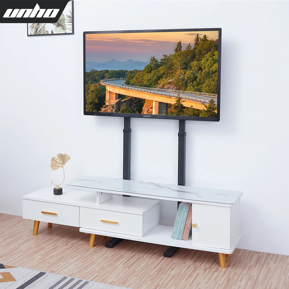 Support TV sur pied réglable en hauteur