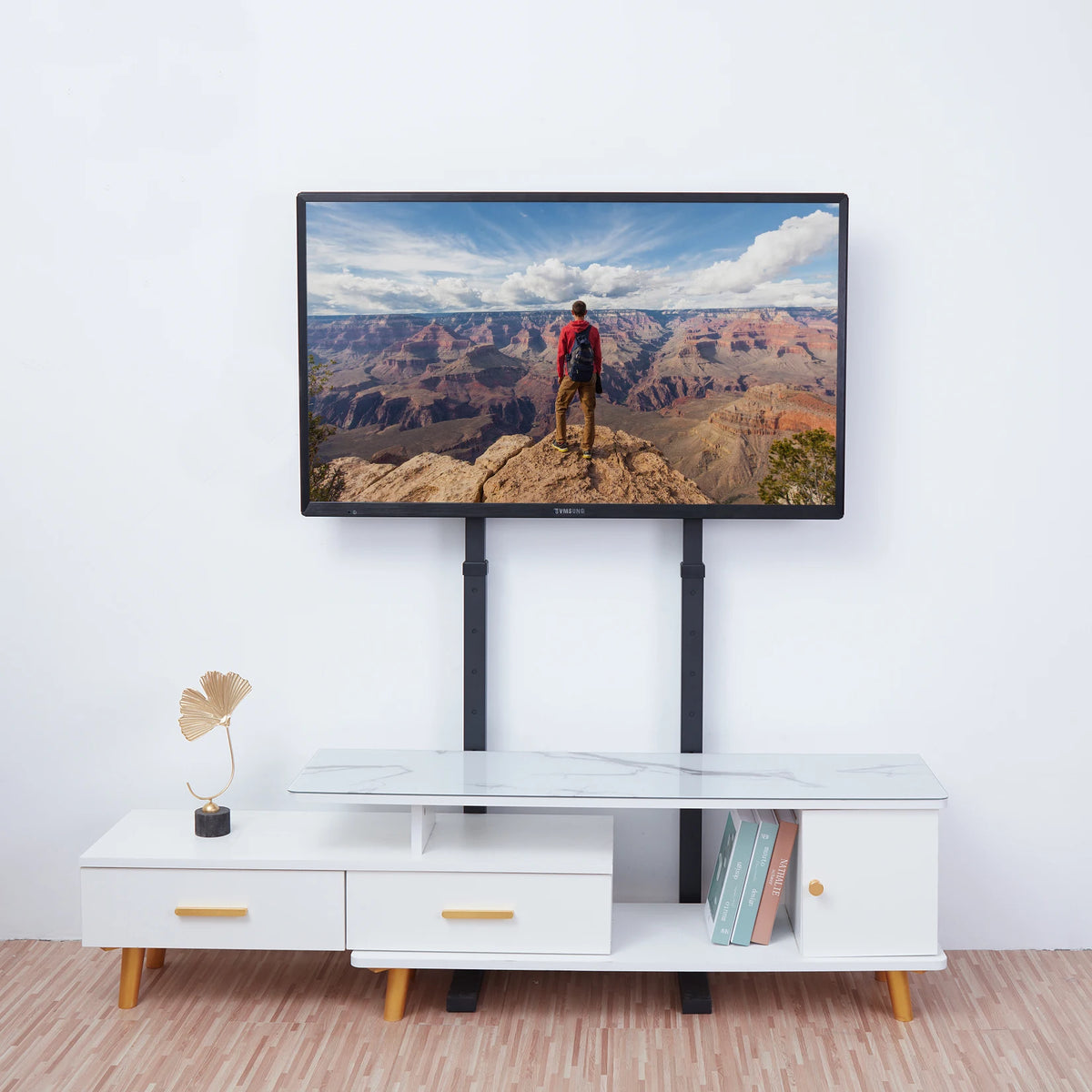 Support TV sur pied réglable en hauteur