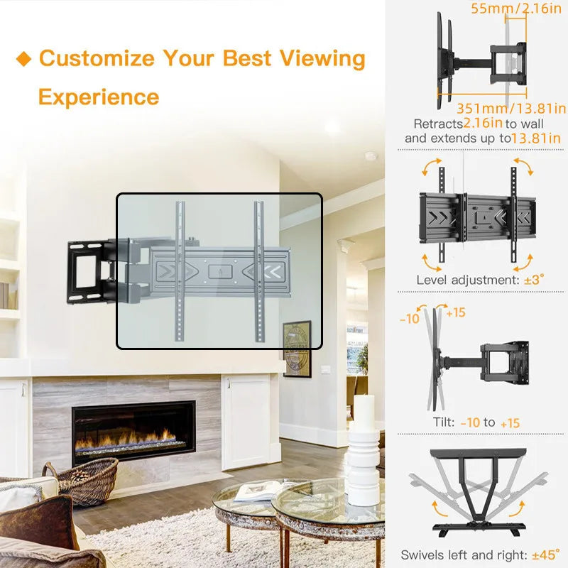 Support TV orientable et inclinable