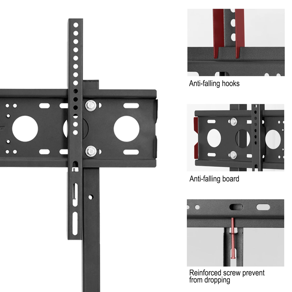 Support TV sur pied réglable en hauteur