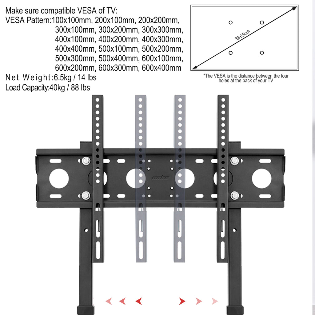 Support TV sur pied réglable en hauteur