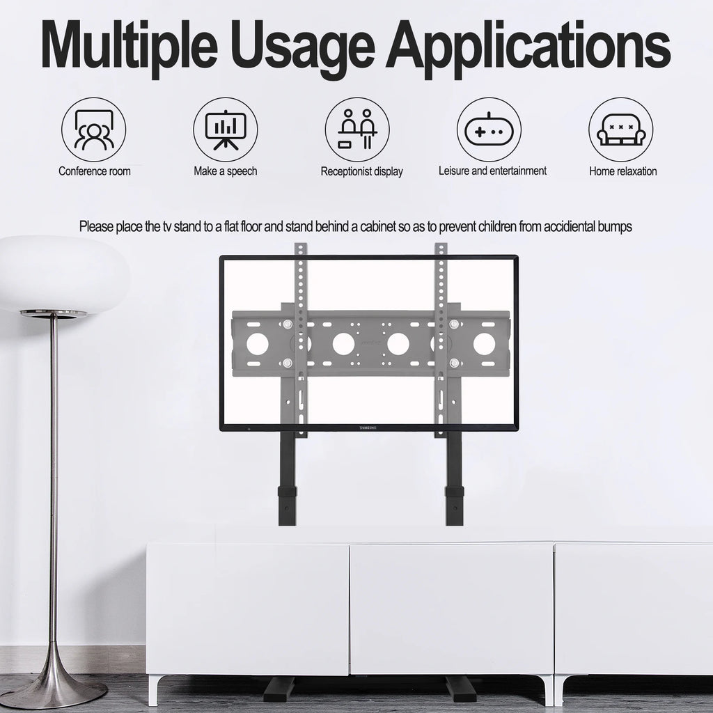 Support TV sur pied réglable en hauteur