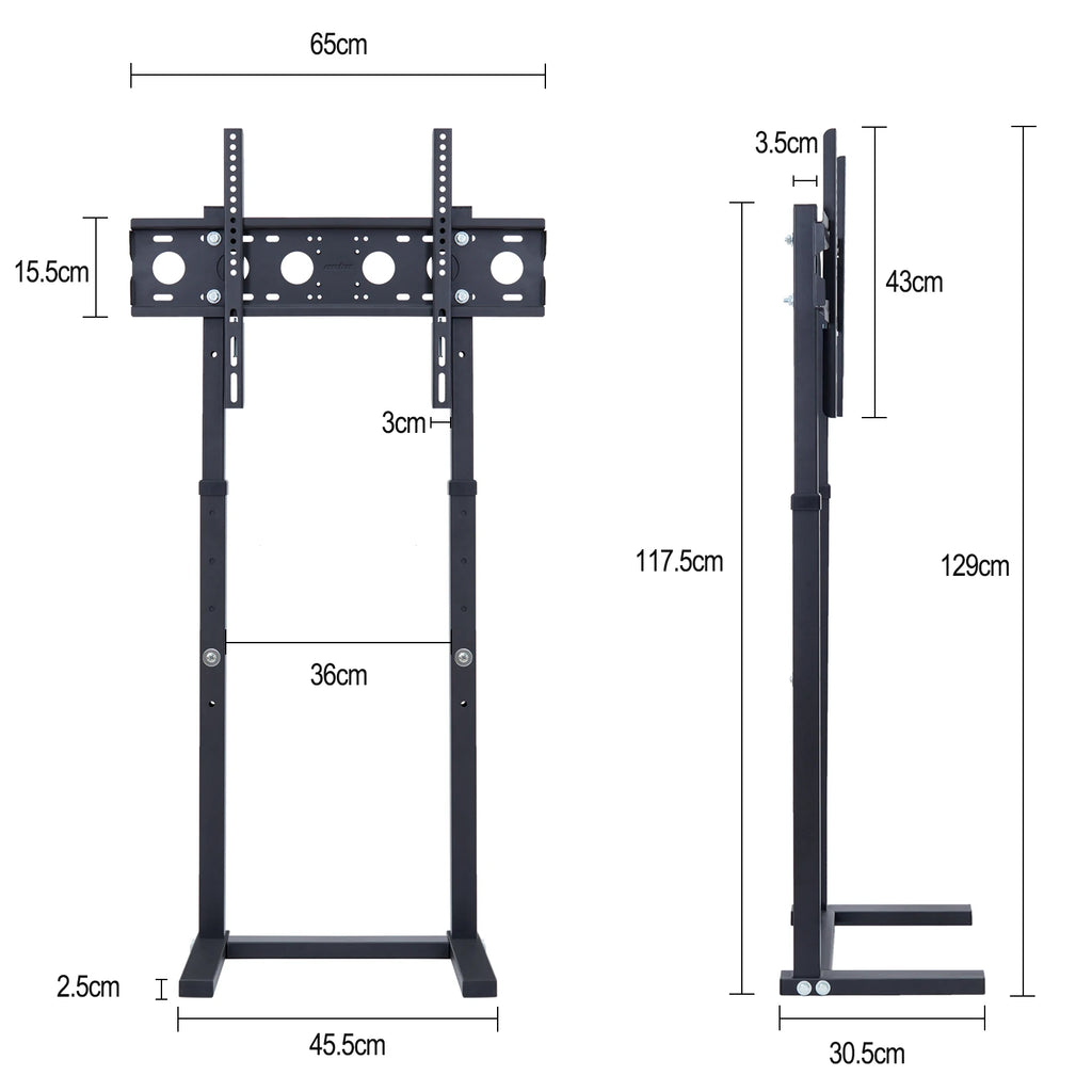 Support TV sur pied réglable en hauteur